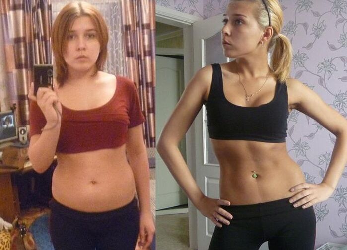 antes e despois de seguir unha dieta sen hidratos de carbono